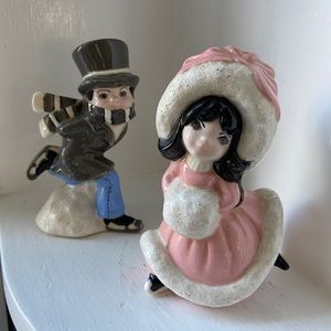 Vintage Ceramic Skating Couple